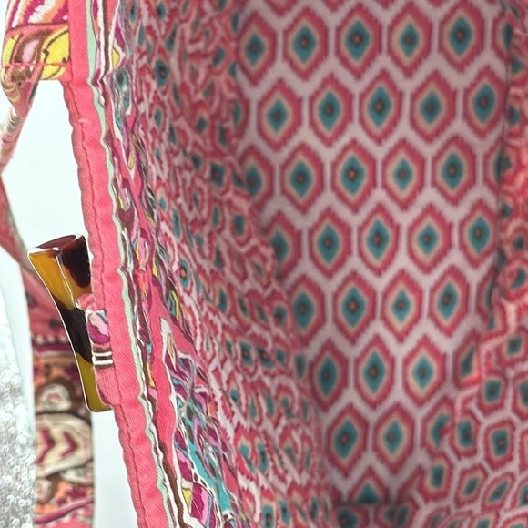 Vera Bradley Call Me Coral Large Tote with Toggle Closure - Picture 7 of 12